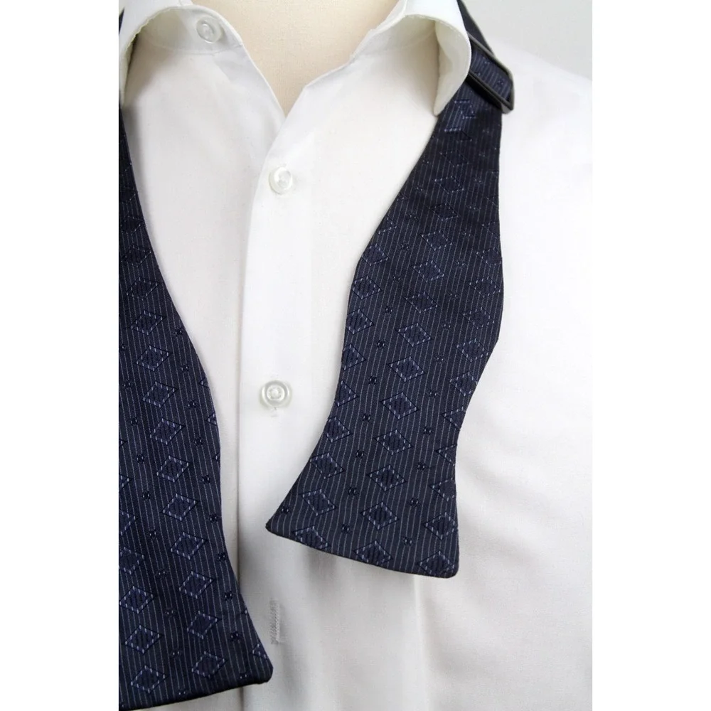 Men's Self-tied Bow‎ Tie 100%Silk Navy Ornament S731BC